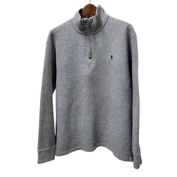 Polo Ralph Lauren Long-Sleeves Gray Men’s Quarter Zip Pullover XL - Picture 3 of 5